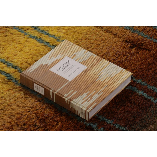 Vintage Swedish Rya Rug With Golden Ombre and Blue Linear Geometry - Rug & Kilim For Sale - Image 9 of 9