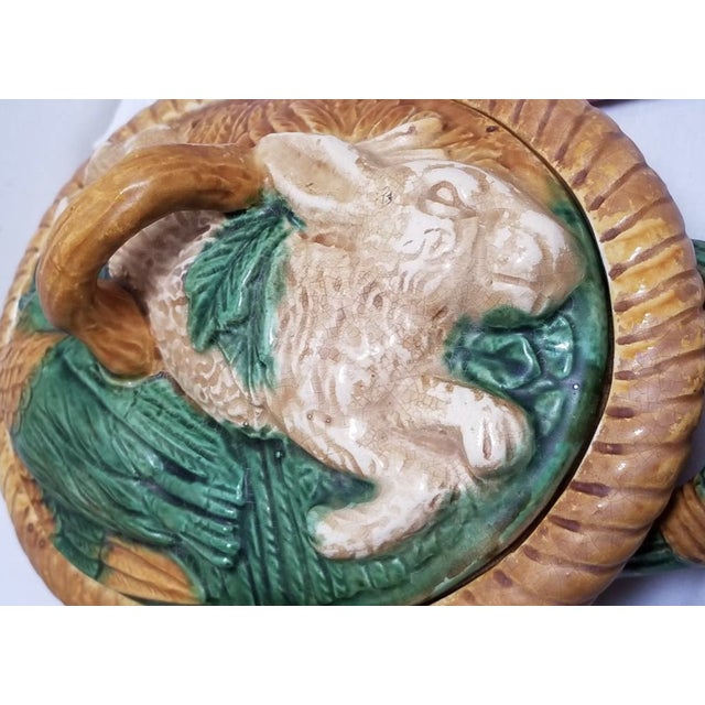Farmhouse Zoomorphic Casserole Dish with Rabbit and Duck, 1930s For Sale - Image 4 of 11