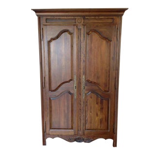 Ethan Allen Walnut Two-Door Armoire For Sale
