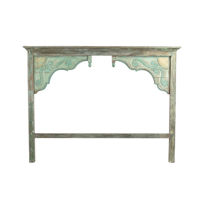 Indian King Size Headboard Constructed From Antique Architectural Components For Sale - Image 4 of 4