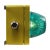 Airport Runway Sconce in Yellow Metal and Green Glass For Sale - Image 4 of 8