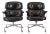 Pair Eames Herman Miller Time Life Black Leather Office Chairs 1980s For Sale