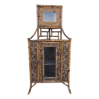 Victirian Bamboo Corner Cabinet For Sale