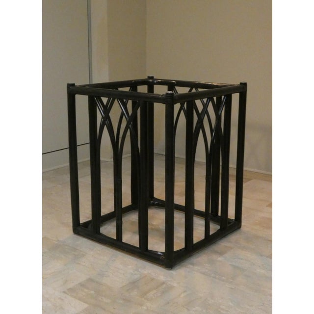 1970s Black Lacquered Oak and Beech Table with Leather Bindings and Tempered Glass Top by Gasparucci Italo, Italy, 1970s For Sale - Image 5 of 18