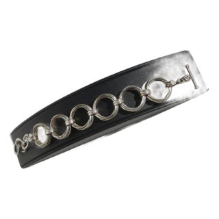 Sterling Silver Toggle Bracelet 9" Long For Sale
