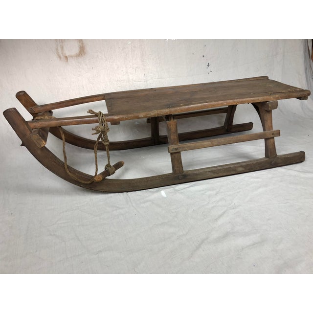 Antique Wooden Snow Sled Chairish