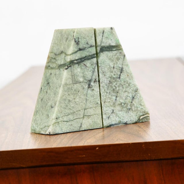 Mid-Century Modern Mid Century Modern Bookends Solid Happy Camp Jade Book End Set Pair Vintage MCM For Sale - Image 3 of 12