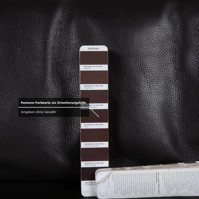 Animal Skin Leather Dark Brown Three-Seater Sofa from Ewald Schillig For Sale - Image 7 of 12