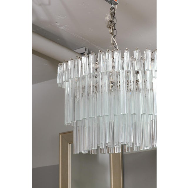 Glass 1960s Venini Style Murano Glass "Wedding Cake" Chandelier, Italy For Sale - Image 7 of 12