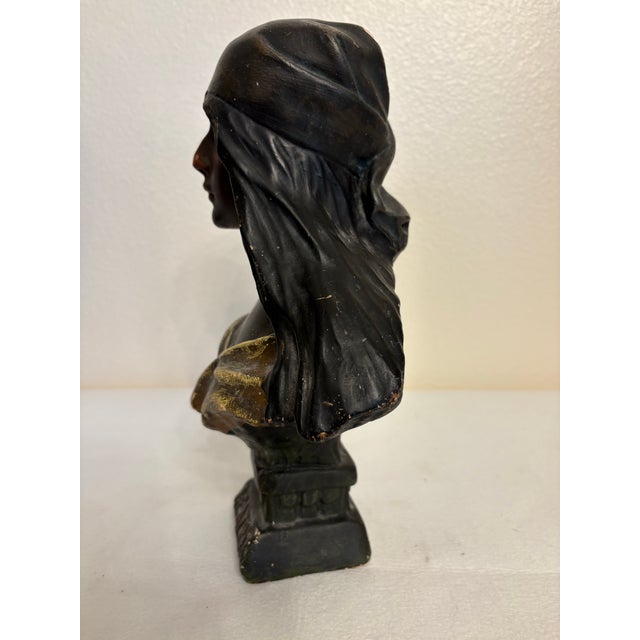 Emmanuel Villanis Antique Art Nouveau Style "Beatrix" Bust Sculpture-After Emmanuel Villanis Circa (1900-1920s) For Sale - Image 4 of 5
