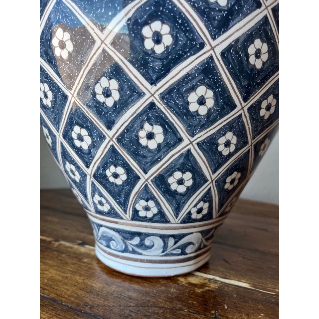 Late 20th Century Late 20th Century Handmade and Handpainted Terracotta Portugal Pottery Vase For Sale - Image 5 of 11