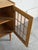 Brown Oak Display Cabinet With Leaded Glass Doors Interior Shelf Mid-Century Modern Denmark 1960s For Sale - Image 8 of 10