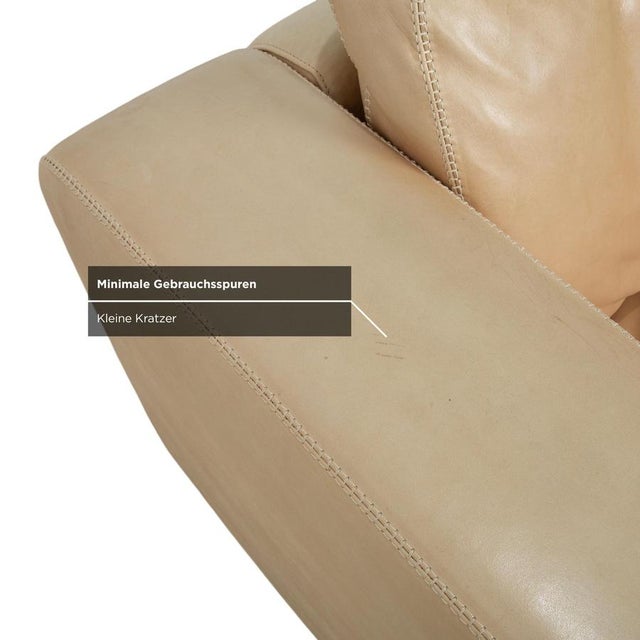 Beige Leather Valentino Armchair in Cream Beige from Machalke For Sale - Image 8 of 18