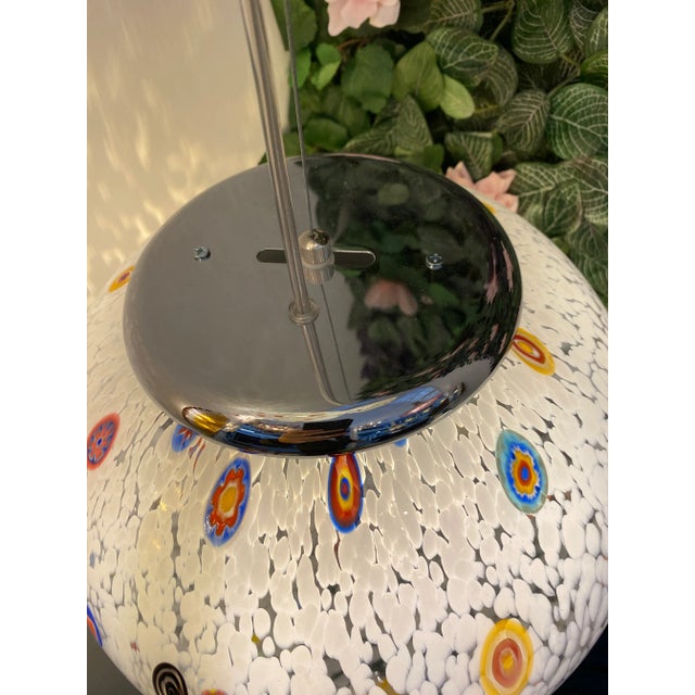 White Italian Murano Style Glass Sphere Waterfall Pendants - Set of 3 For Sale - Image 8 of 11