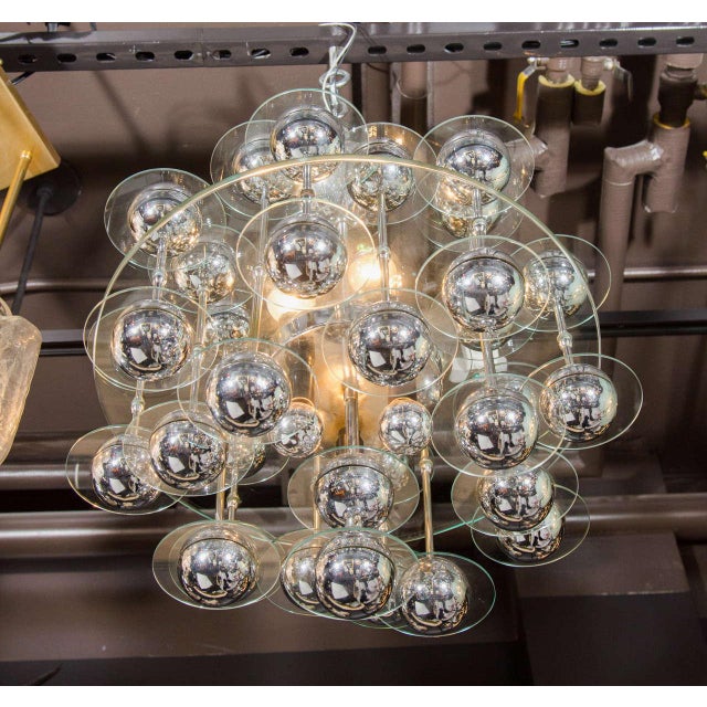 Mid-Century Modern Mid-Century Modern Orbital Satellite Chandelier by Goffredo Reggiani, C. 1970's For Sale - Image 3 of 11