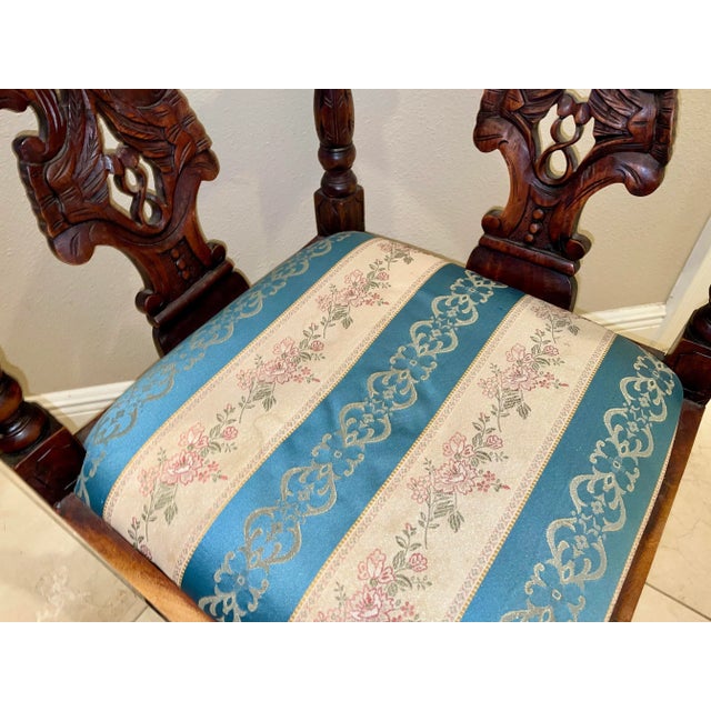 Coffee Late 20th Century Renaissance Style Walnut Corner Chair For Sale - Image 8 of 12