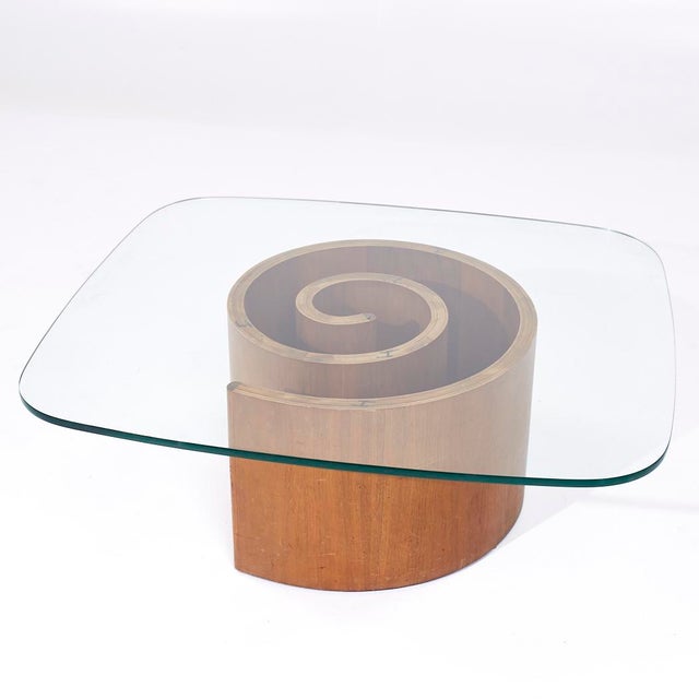 Vladimir Kagan Mid Century Walnut Snail Coffee Table For Sale In Chicago - Image 6 of 6