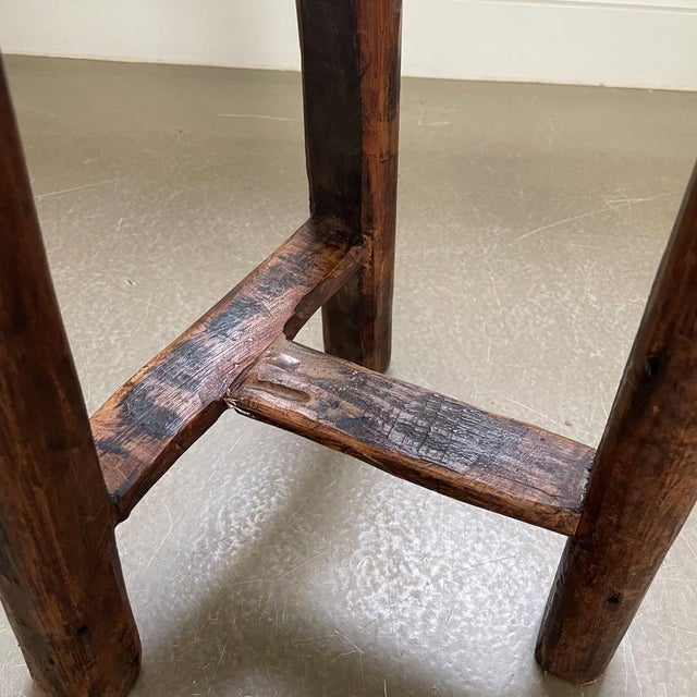 Antique Tripod Wooden Stool, 1920s For Sale - Image 4 of 8