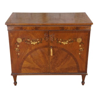 Late 19th Century Antique Art Deco Neoclassical Satinwood Buffet Cabinet For Sale