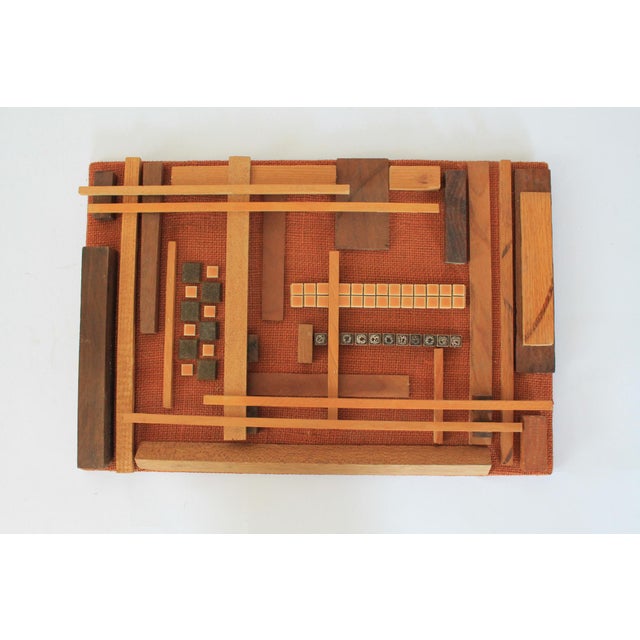 Mid-Century Modern Handmade Mid-Century Modern Mixed-Media Wood & Tile Wall Art For Sale - Image 3 of 7