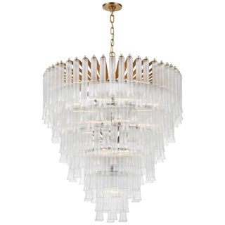 Julie Neill for Visual Comfort Signature Lorelei X-Large Waterfall Chandelier in Gild with Clear Glass For Sale