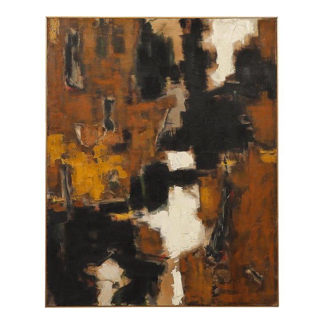 Modernist Untitled Color Field Oil Painting in Earth Tones by Herbert MacDonald For Sale