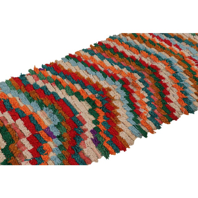 Textile Vintage Moroccan Runner With Polychromatic Chevron Patterns, From Rug & Kilim For Sale - Image 7 of 8