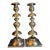 Antique Polish Judaica Silver Plated Shabbat Candlesticks Chaim Grun Warsaw 12" For Sale