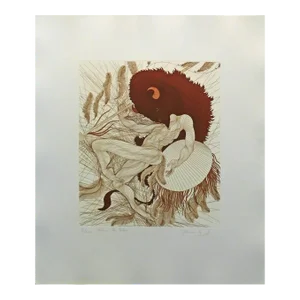 1985 Guillaume Azoulay "Danse Du Bison" Original Signed Etching on Paper