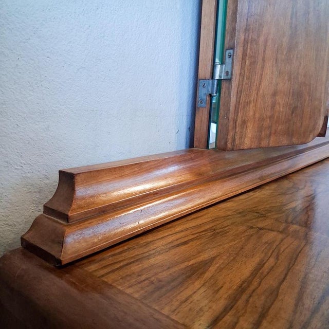 Art Deco Walnut Veneer Chest of Drawers with Folding Mirror For Sale - Image 11 of 18
