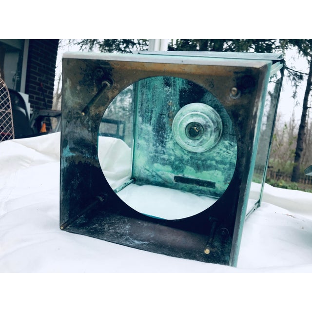 Tiffany Blue 1970s Underwriter Laboratories 4 Light Post Lantern For Sale - Image 8 of 11