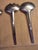 Great looking stainless steel salad serving utensils two large spoons and two larger forks and one other piece for gravy...