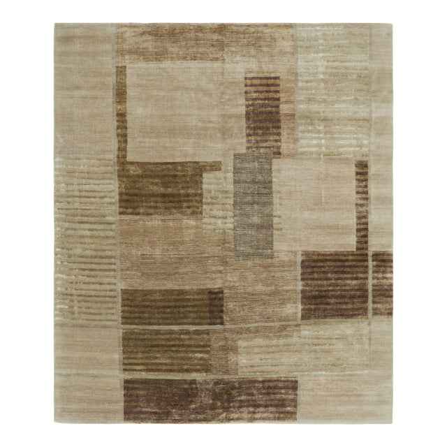 Rug & Kilim’s Modern Geometric Rug in Brown Tones For Sale