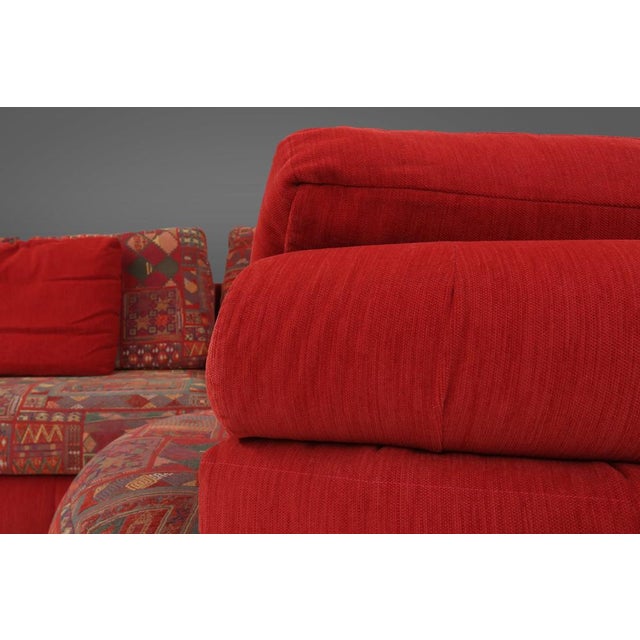 Modular Sofa in Red and Patterned Upholstery from Roche Bobois, France, 1980s For Sale - Image 10 of 18