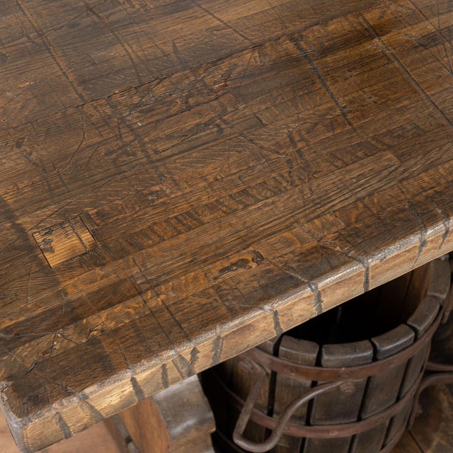 Early 20th Century 20th Century Standing Bar Wine Tasting Table With Wine Press Base For Sale - Image 5 of 18