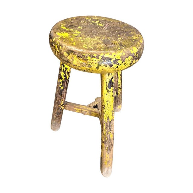 Primitive Wooden Tripod Stool / Height 52 Cm For Sale - Image 12 of 18