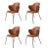 Set of 4 brown leather lassen chairs by Lassen. Dimensions: W 58 x D 60 x H 88 cm. Materials: Leather. The Lassen chair by...