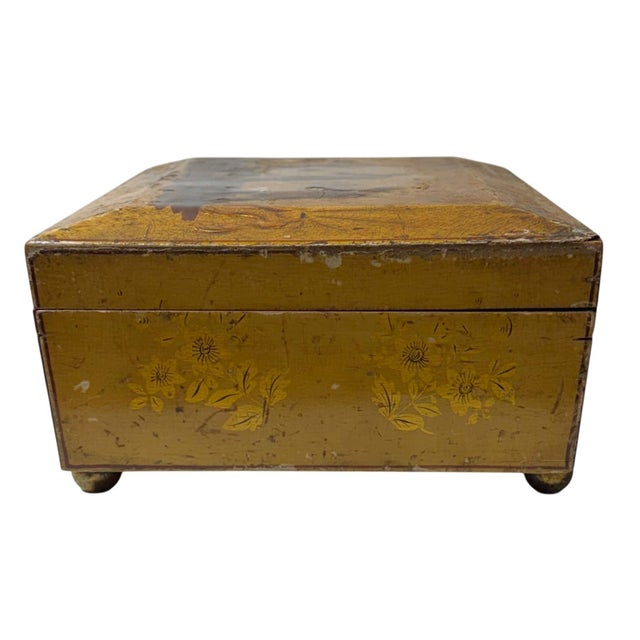 Wood 19th Century English Chinoiserie Regency Pinwork Work Box For Sale - Image 7 of 9