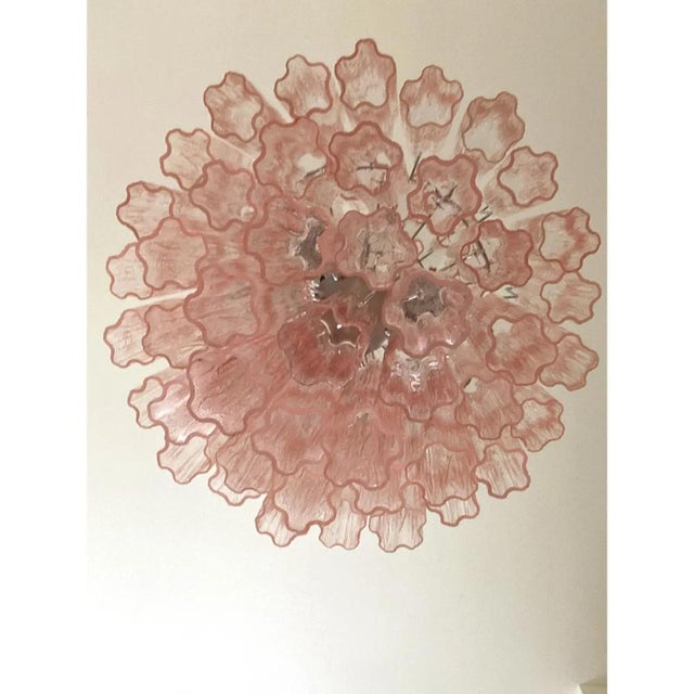 Pink Pink Tronchi Murano Glass Chandelier by Simoeng for Simoeng For Sale - Image 8 of 11