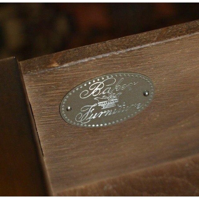 Baker Furniture Company Vintage Baker Furniture Burled Walnut Drop Front Secretary Desk For Sale - Image 4 of 13