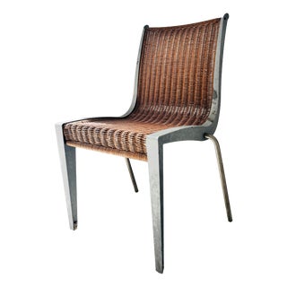 Prototype Chair in Metal and Wicker by Alfredo Arribas, 1980s For Sale