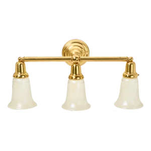 Vintage Polished Brass Wall Sconce With Shades by Brass Light Gallery