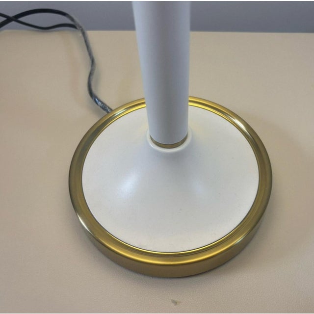 Cream Fabric & Gilded Iron Table Lamp For Sale - Image 6 of 6