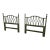 Pair 1960s Ficks Reed Attributed Twin Headboards Original Green Speckle Painted Rattan For Sale