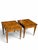 Tan 1970s Baker Furniture Satinwood & Brass Neoclassical End Tables With Glass Tops, Pair For Sale - Image 8 of 12