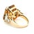 Metal 1980s Italian 18k Gold Citrine & Baguette Diamond Architectural Cocktail Ring, Size 6 For Sale - Image 7 of 15