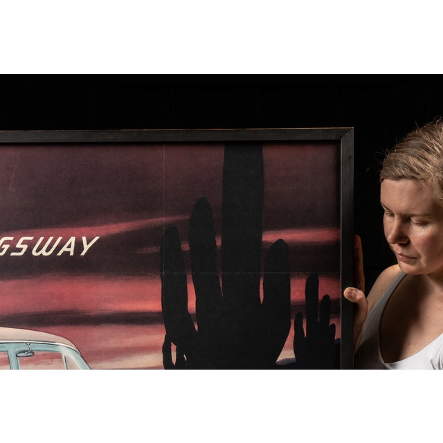 American Vintage Dodge Kingsway Export Market Framed Advertising Poster For Sale - Image 3 of 6