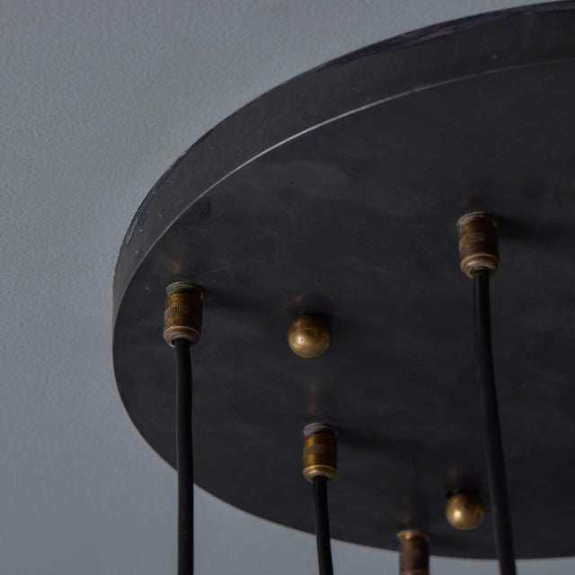 1950s Italian 8-Glass Cascading Chandelier Attributed to Arredoluce For Sale - Image 15 of 17