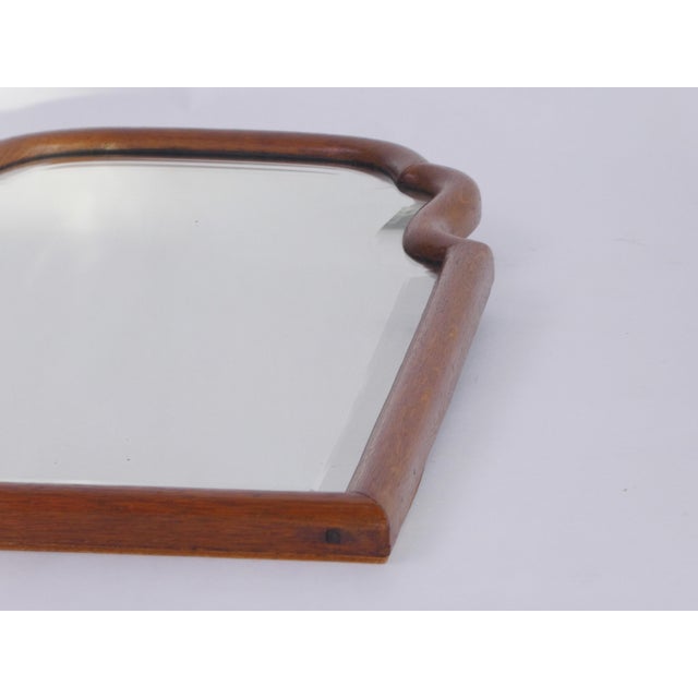 Antique Dutch Oak Scalloped Beveled Mirror, 1890s For Sale - Image 9 of 10
