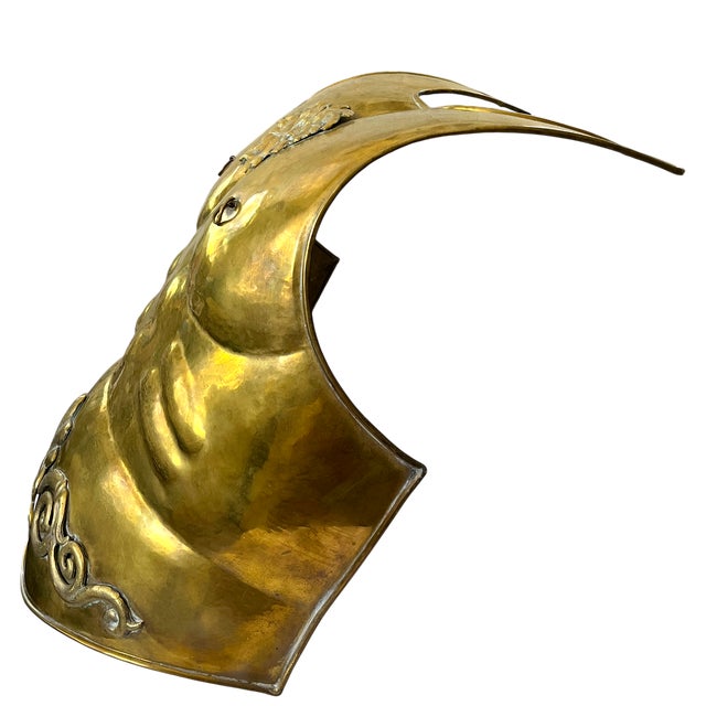 1960s Mid 20th Century Roman Style Life-Size Brass Cuirass Wall Sculpture With Medusa Relief For Sale - Image 5 of 14